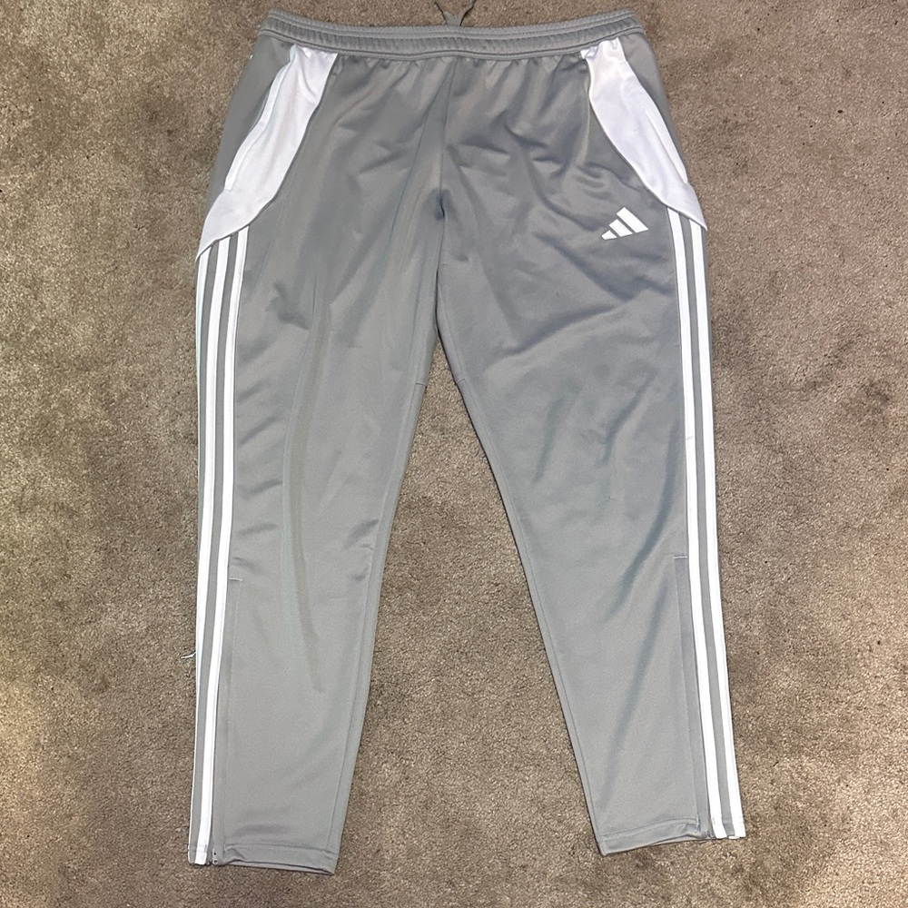 Adidas Mens Tiro 24 Track Pants Joggers Athletic Gray White Size XL